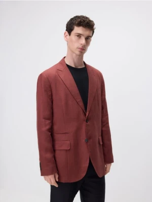 Reserved - Lniana marynarka slim fit - miedziany