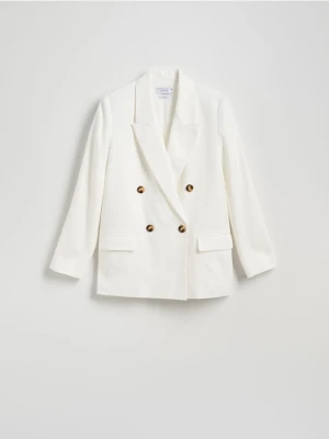 Reserved - Lniana marynarka - złamana biel