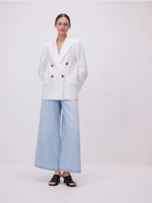 Reserved - Lniana marynarka - złamana biel