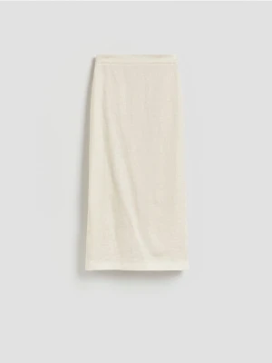 Reserved - Lniana spódnica - złamana biel