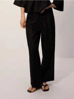 Reserved - Lniane spodnie - czarny