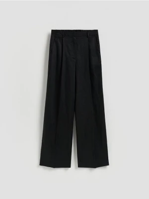 Reserved - Lniane spodnie - czarny