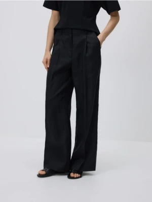 Reserved - Lniane spodnie - czarny