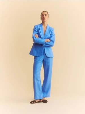 Reserved - Lniane spodnie - niebieski