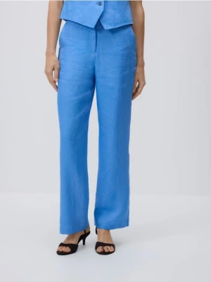 Reserved - Lniane spodnie - niebieski