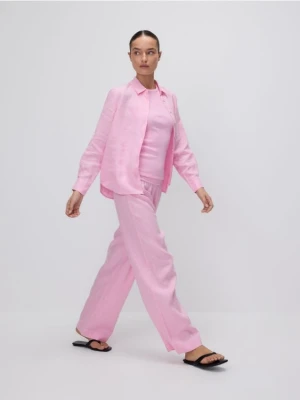 Reserved - Lniane spodnie - różowy