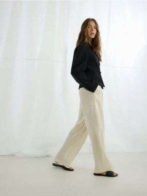 Reserved - Lniane spodnie - złamana biel