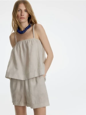 Reserved - Lniane szorty - beżowy