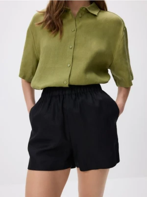 Reserved - Lniane szorty - czarny