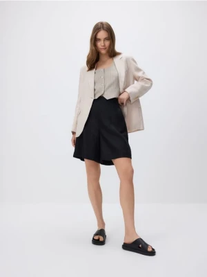 Reserved - Lniane szorty - czarny