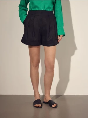 Reserved - Lniane szorty - czarny