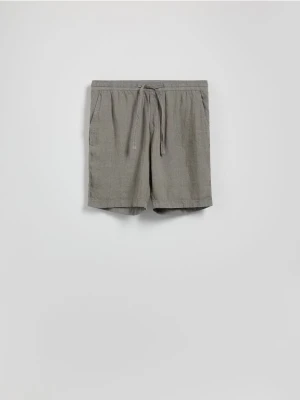 Reserved - Lniane szorty jogger - jasny zielony