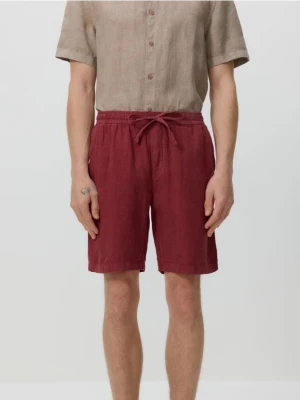 Reserved - Lniane szorty jogger - miedziany