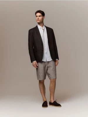 Reserved - Lniane szorty regular fit - wielobarwny