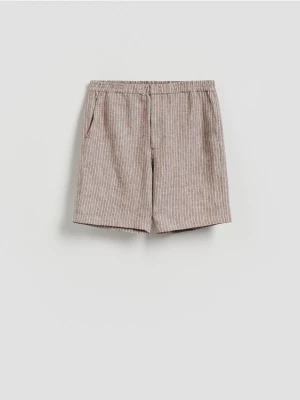 Reserved - Lniane szorty regular fit - wielobarwny