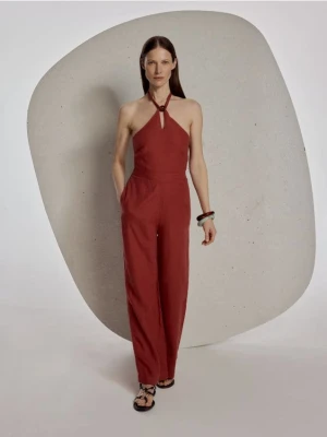 Reserved - Lniany kombinezon - miedziany