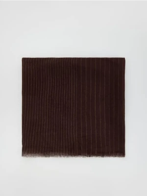 Reserved - Lniany szalik - ciemnobrązowy