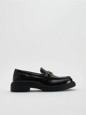 Reserved - Loafersy na niskim obcasie - mahoniowy