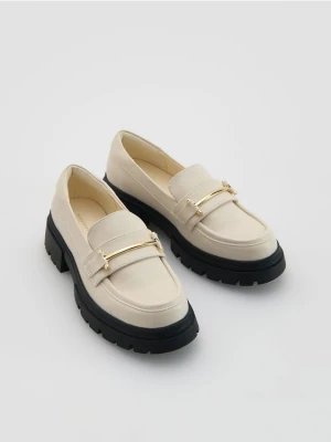 Reserved - Loafersy z imitacji skóry - złamana biel
