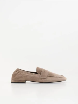 Reserved - Loafersy z owczej skóry - beżowy