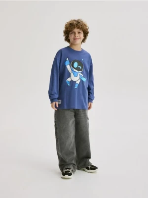 Reserved - Longsleeve Astro Bot - granatowy