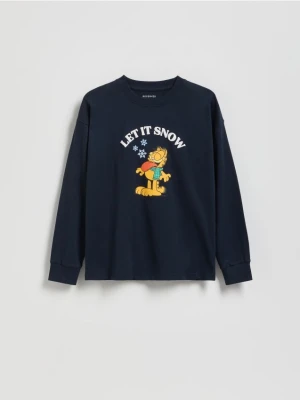 Reserved - Longsleeve Garfield - granatowy