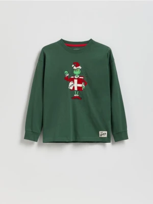 Reserved - Longsleeve Grinch - ciemnozielony