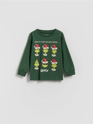 Reserved - Longsleeve Grinch - ciemnozielony