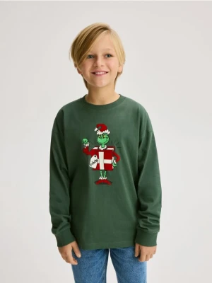 Reserved - Longsleeve Grinch - ciemnozielony