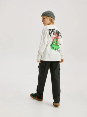 Reserved - Longsleeve Grinch - złamana biel