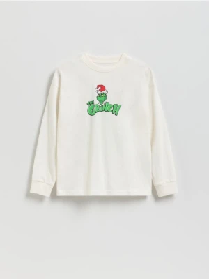 Reserved - Longsleeve Grinch - złamana biel