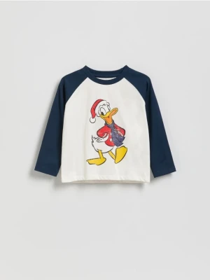 Reserved - Longsleeve Kaczor Donald - złamana biel
