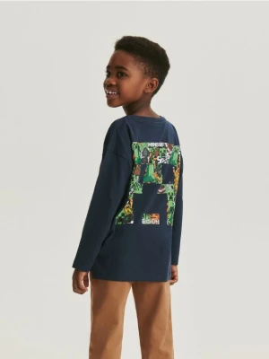 Reserved - Longsleeve oversize Minecraft - granatowy