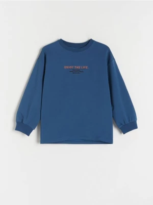 Reserved - Longsleeve oversize z napisami - zielony