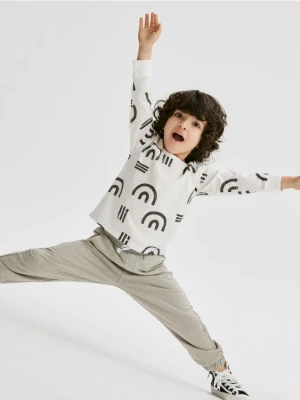 Reserved - Longsleeve oversize - złamana biel