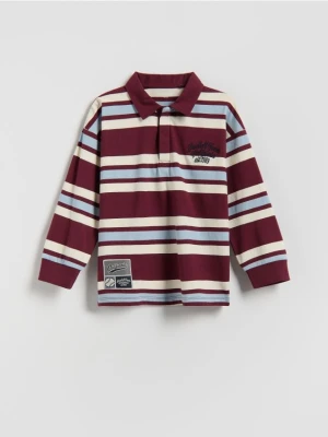 Reserved - Longsleeve polo - bordowy