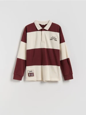 Reserved - Longsleeve polo - ciemnobrązowy