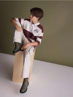 Reserved - Longsleeve polo - ciemnobrązowy