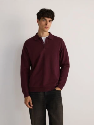 Reserved - Longsleeve polo comfort fit - bordowy