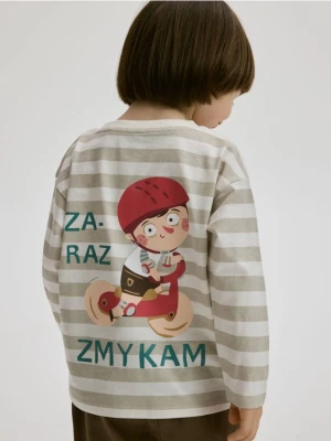 Reserved - Longsleeve Pucio - kremowy