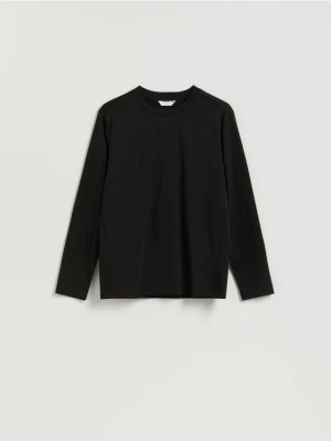 Reserved - Longsleeve regular z przeszyciami - ciemnoszary