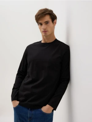 Reserved - Longsleeve regular z przeszyciami - ciemnoszary