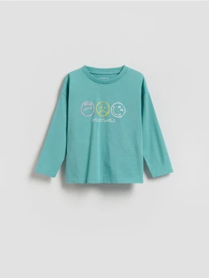 Reserved - Longsleeve SmileyWorld® - turkusowy