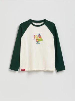 Reserved - Longsleeve The Simpsons - złamana biel