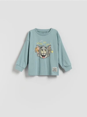 Reserved - Longsleeve Tom i Jerry - jasnoturkusowy