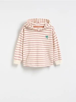 Reserved - Longsleeve w paski - złamana biel