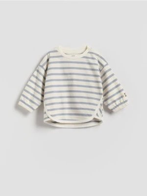 Reserved - Longsleeve w paski - złamana biel