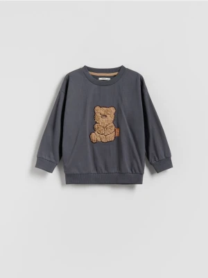 Reserved - Longsleeve z aplikacją - ciemnoszary