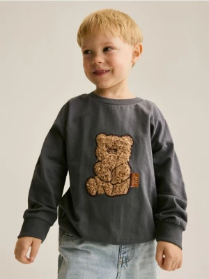 Reserved - Longsleeve z aplikacją - ciemnoszary