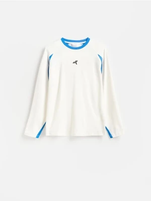 Reserved - Longsleeve z bawełną - biały